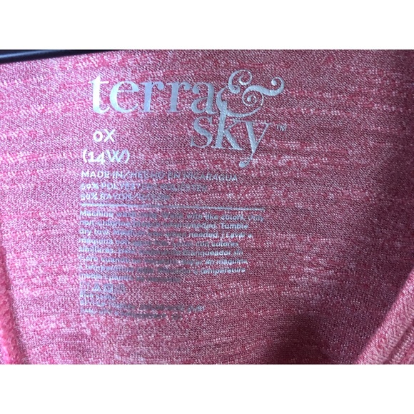 Terra & Sky Dusty Rose Top Size 14W - Picture 6 of 6